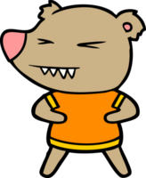 angry bear cartoon in t shirt png