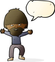 cartoon happy man with beard with speech bubble png