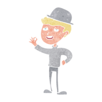 cartoon man with bowler hat png