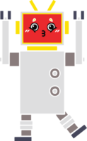 flat color retro cartoon of a robot png