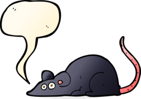 Cartoon schwarze Ratte mit Sprechblase png
