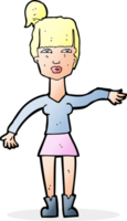 cartoon woman making dismissive gesture png