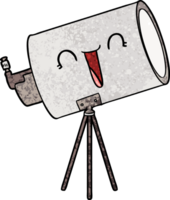 telescopio de dibujos animados con cara png