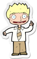 sticker of a cartoon man with idea png