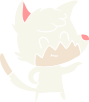 raposa amigável dos desenhos animados de estilo de cor plana png