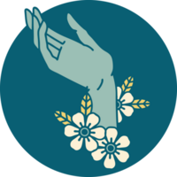 iconic tattoo style image of a hand png