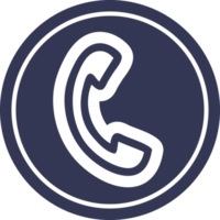 telephone handset circular icon symbol png