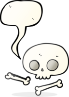 drawn speech bubble cartoon skull and bones png