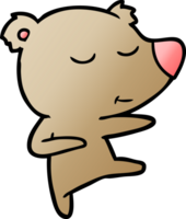 happy cartoon bear dancing png