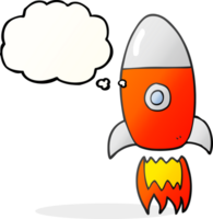 drawn thought bubble cartoon flying rocket png