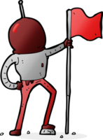 Cartoon-Astronaut, der Flagge pflanzt png