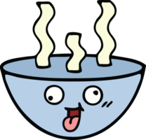 schattig tekenfilm van een kom van heet soep png
