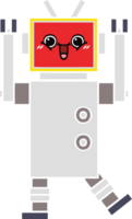 plano color retro dibujos animados de un contento robot png