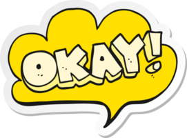 sticker of a cartoon okay symbol png