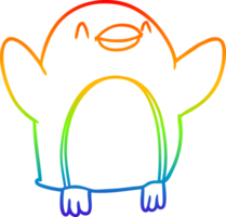 arcobaleno pendenza linea disegno di un' cartone animato pinguino salto per gioia png