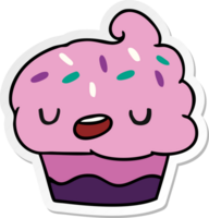 sticker cartoon illustration kawaii of a cute cupcake png