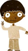 cartoon boy giving peace sign png