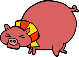 cartoon doodle fat pig png