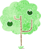 retro ilustración estilo peculiar dibujos animados árbol png