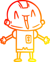 caloroso gradiente linha desenhando do uma desenho animado robô png