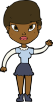 cartoon woman waving png