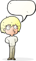 cartoon impressed boy with speech bubble png