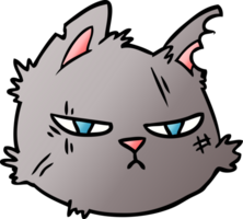 cartoon tough cat face png