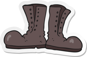 sticker of a cartoon shiny army boots png