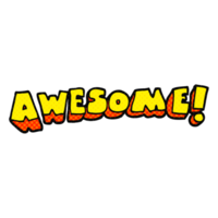 drawn cartoon awesome word png