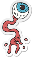 sticker of a cartoon gross eyeball png