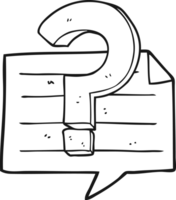 drawn black and white cartoon question mark speech bubble png