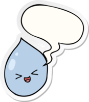 cartoon raindrop with speech bubble sticker png