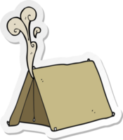 sticker of a cartoon old smelly tent png