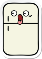 sticker of a cute cartoon fridge prozer png