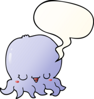 cartone animato Medusa con discorso bolla nel liscio pendenza stile png