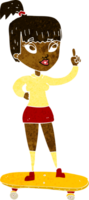 chica patinadora de dibujos animados png