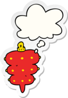 cartoon christmas decoration with thought bubble as a printed sticker png