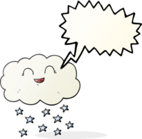 tiré discours bulle dessin animé nuage neige png