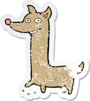 adesivo retrô angustiado de um cão de desenho animado engraçado png