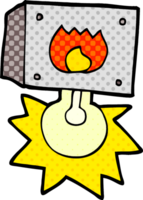 cartoon flashing fire warning light png