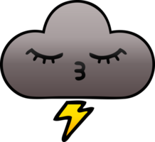 gradient shaded cartoon of a storm cloud png