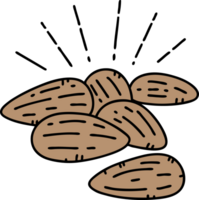 illustration of a traditional tattoo style almonds png