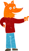 cartoon fox man pointing png