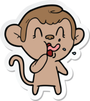 sticker of a crazy cartoon monkey png