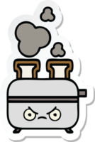 sticker of a cute cartoon of a toaster png