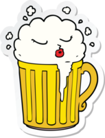 sticker of a cartoon mug of beer png