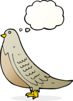 pássaro comum dos desenhos animados com balão de pensamento png