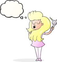 drawn thought bubble cartoon woman brushing hair png