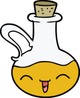 cartoon happy bottle of olive oil png