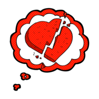 disegnato pensato bolla cartone animato rotto cuore simbolo png